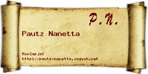 Pautz Nanetta névjegykártya